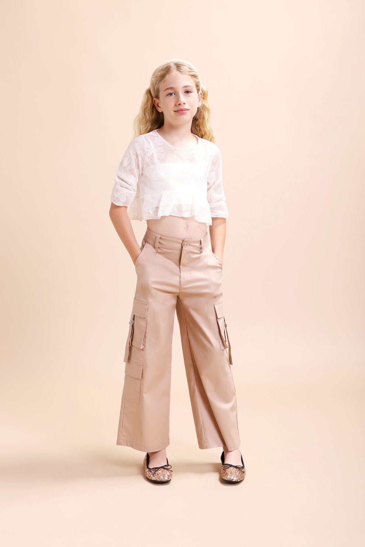 Pantalone Elegante Tasconato Beige