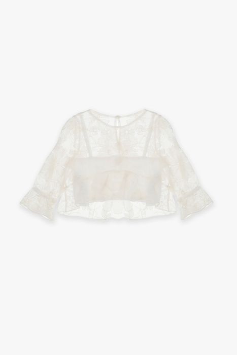 Camicia Elegante Di Pizzo Con Top
