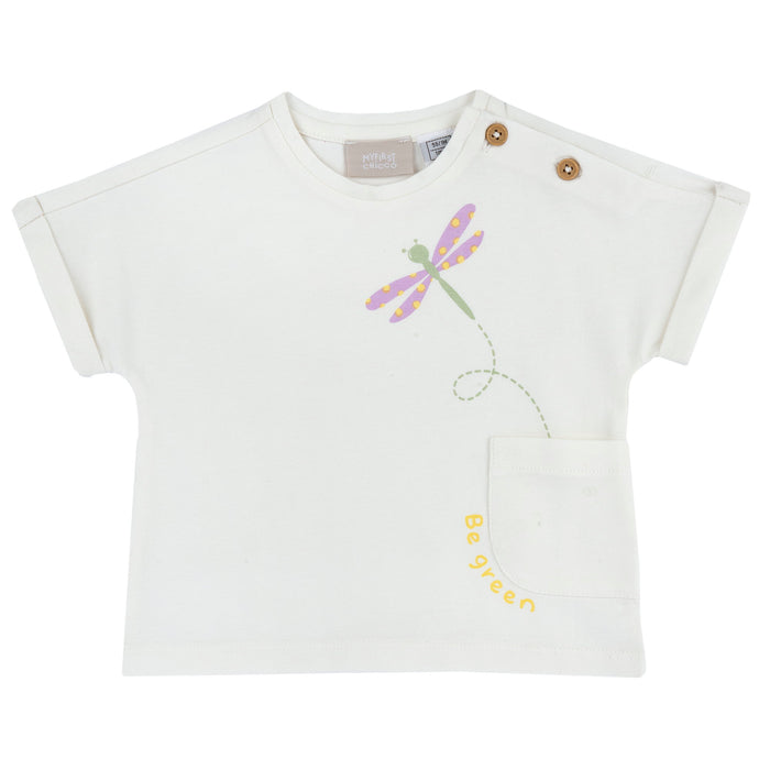 T Shirt Manica Corta Bianco Fantasia