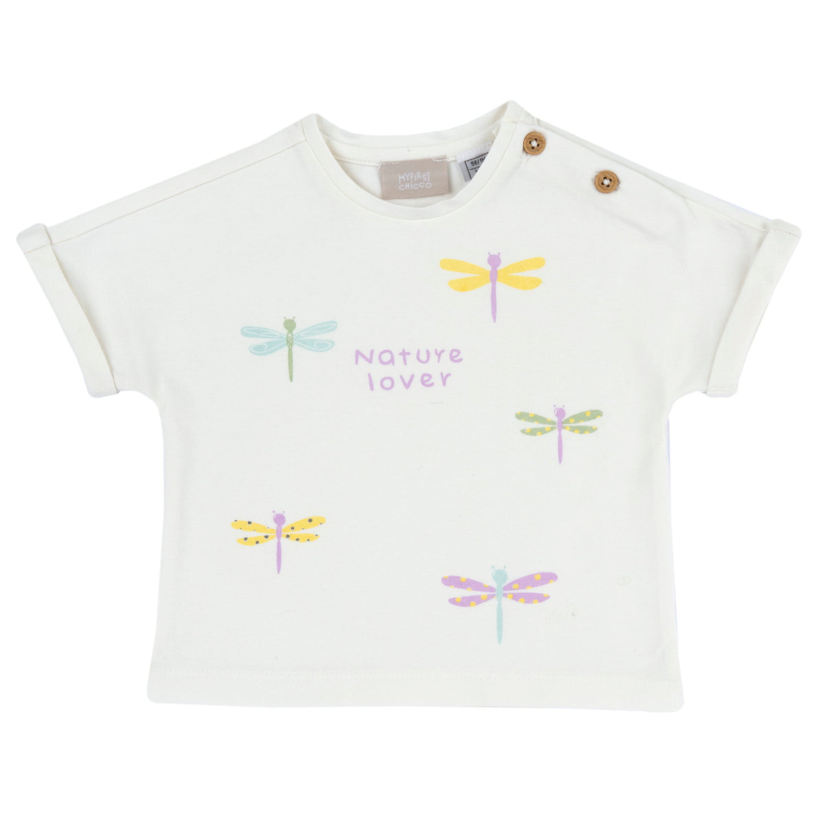 T Shirt Manica Corta Bianco Fantasia