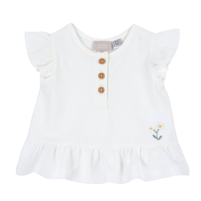 T Shirt Manica Corta Bianco Fantasia