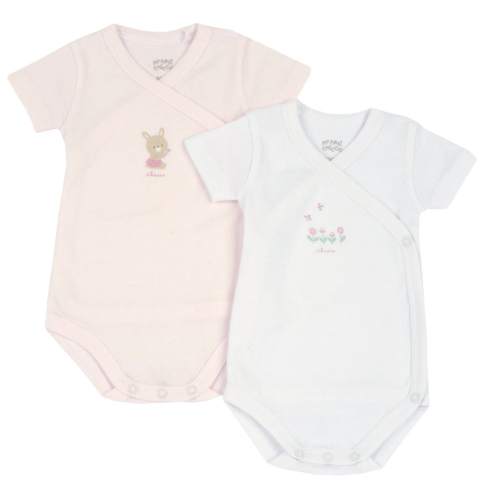 Set 2 Body Incrociato Manica Corta Rosa