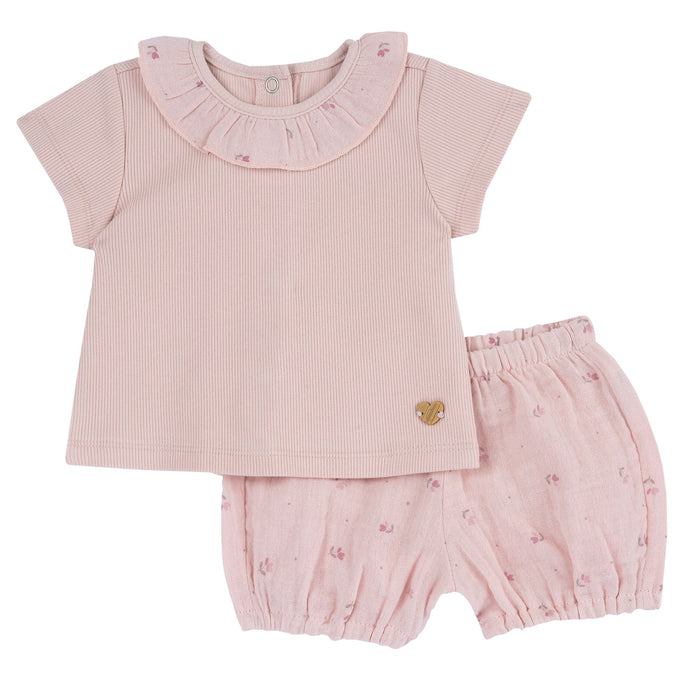 Set 2 Pz T Shirt E Pantaloni Corti Bianco