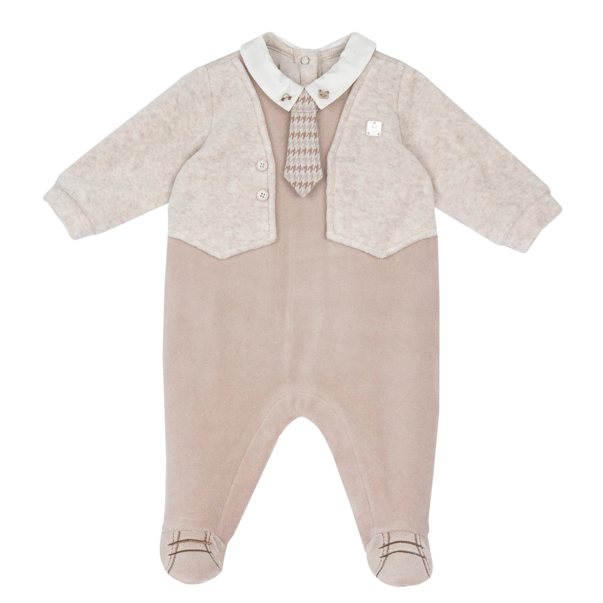 Tutina Ciniglia Cravatta Beige