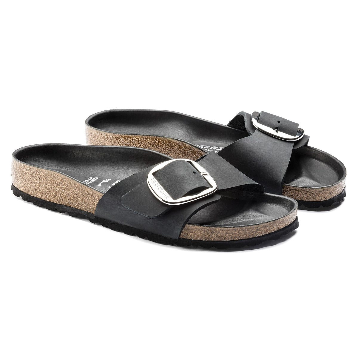 Madrid Big Buckle Black Oiled Leather
