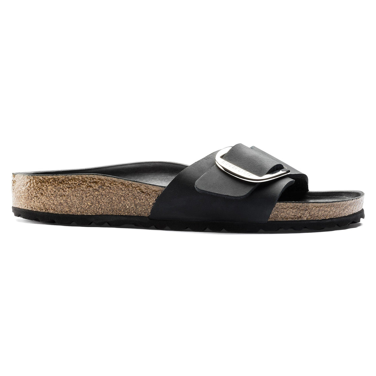 Madrid Big Buckle Black Oiled Leather