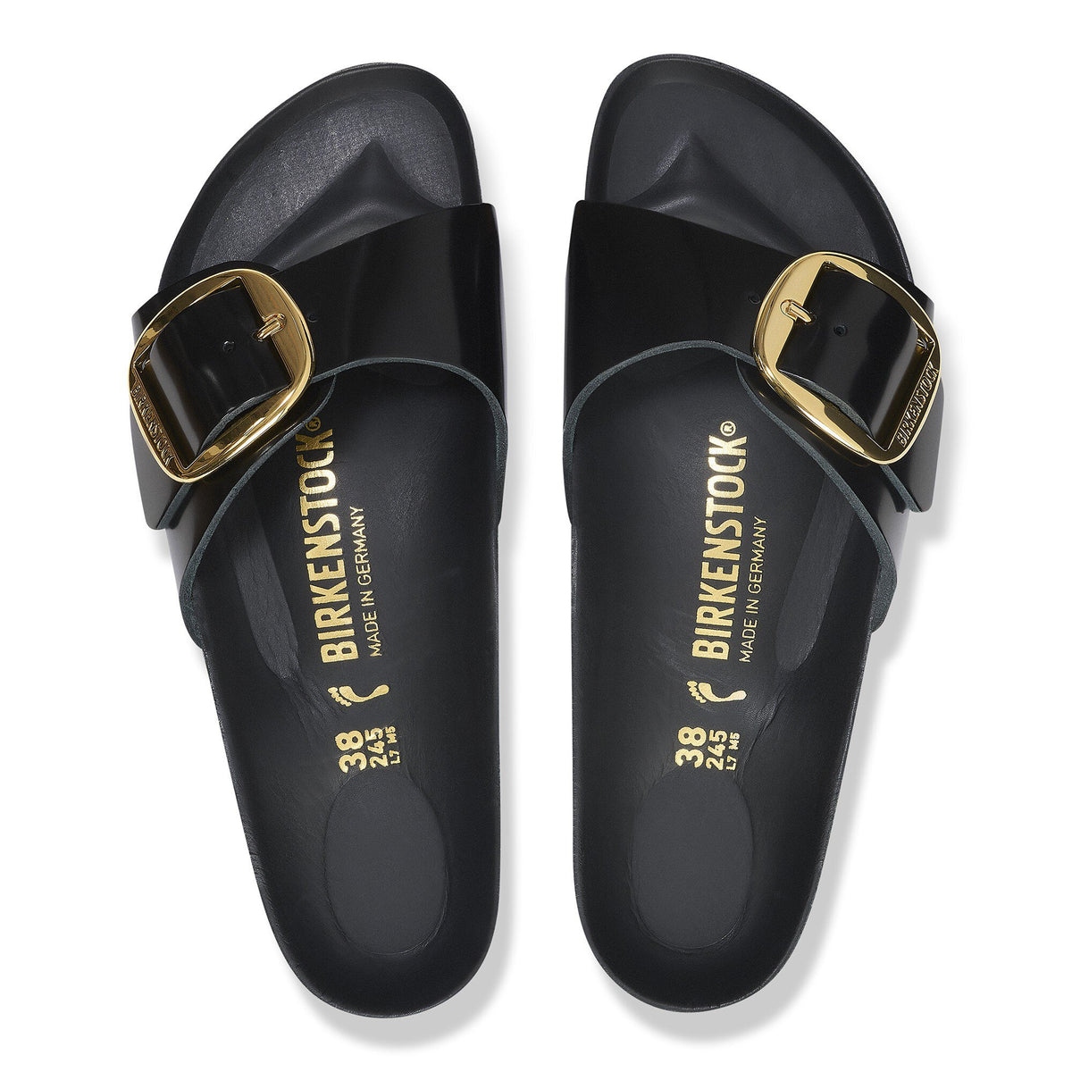 Madrid Big Buckle shine black Natural Leather