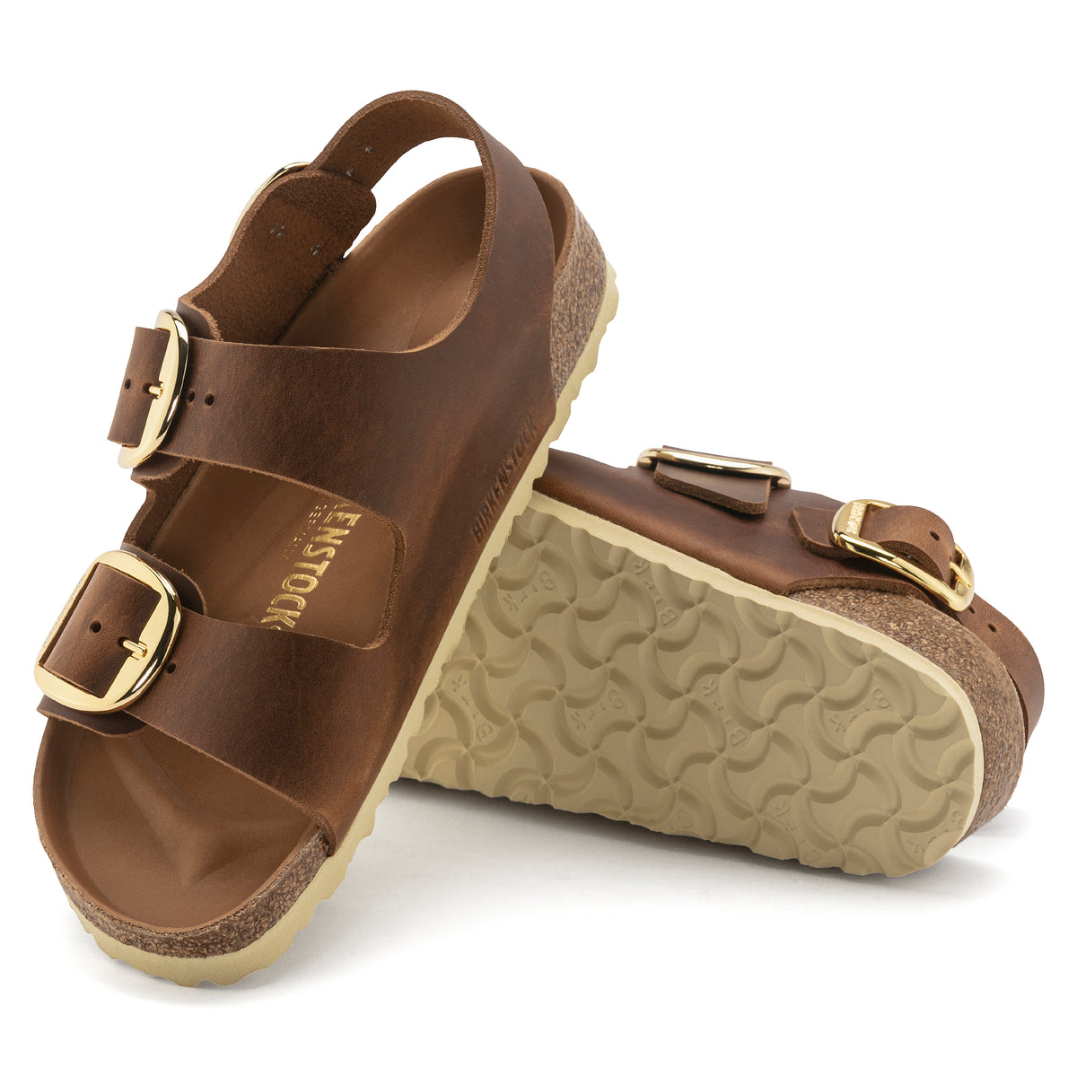 Milano Big Buckle Cognac Oiled Leather