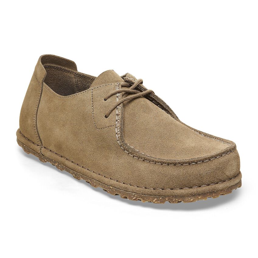 Utti Lace Gray Taupe Suede Leather