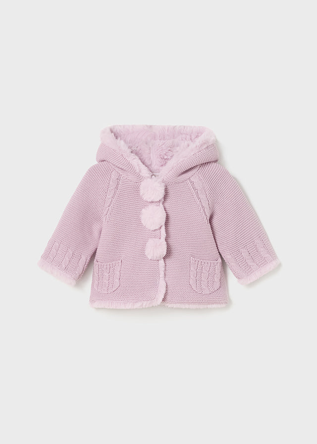 Cardigan Pompon Mauve