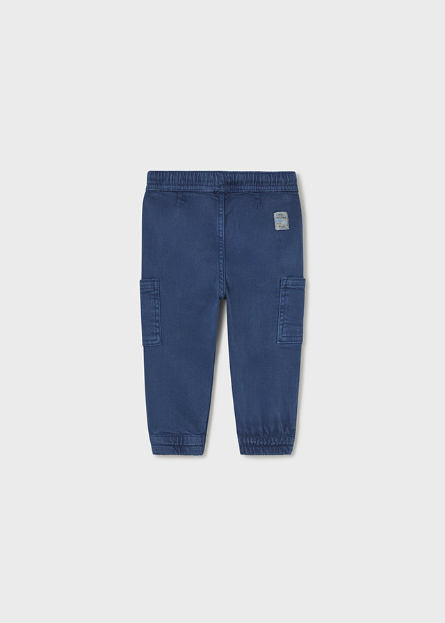 Pantalone Cargo Twill Indaco