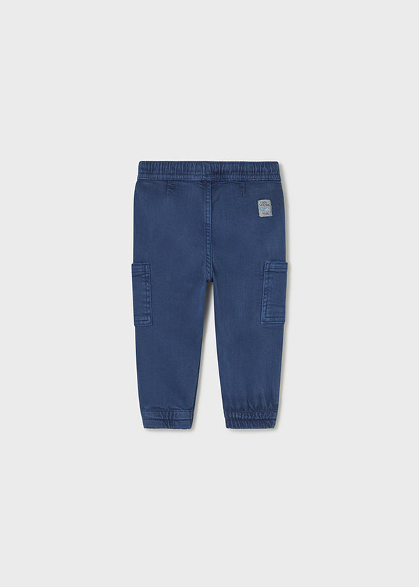 Pantalone Cargo Twill Indaco