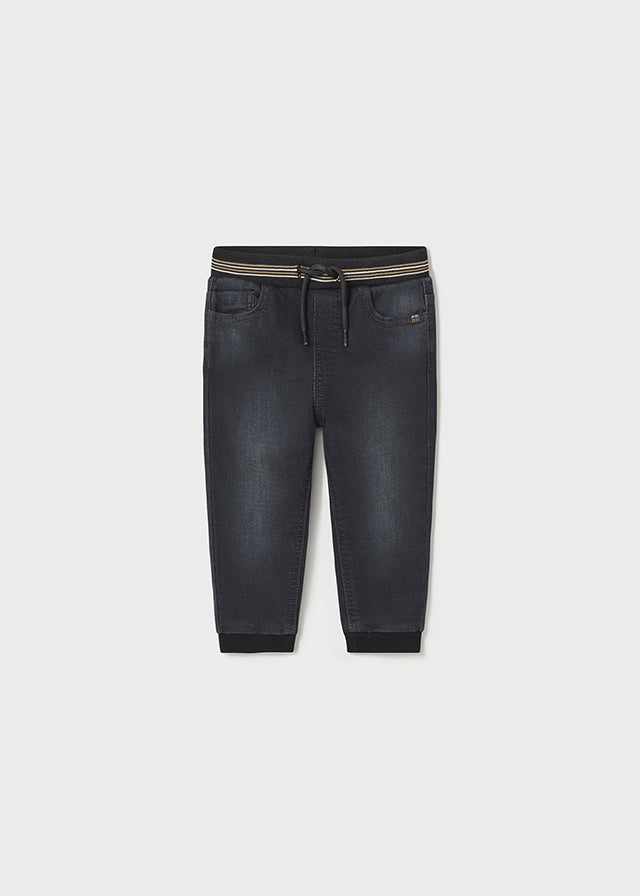 Pantalone Jogger Soft Denim Nero