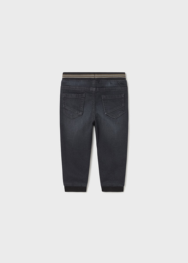 Pantalone Jogger Soft Denim Nero