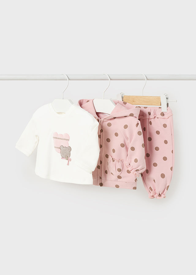 Tuta 3 Pezzi Rosa Baby