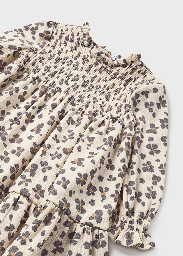 Vestito Nido D'Ape Stampato Cecio