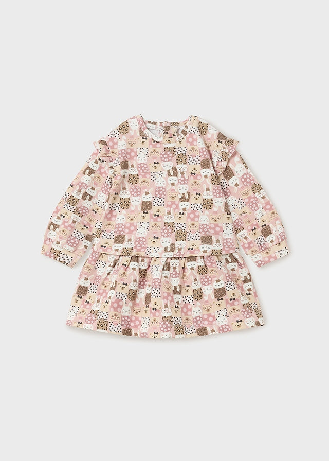 Vestito Felpa Stampa Rosato