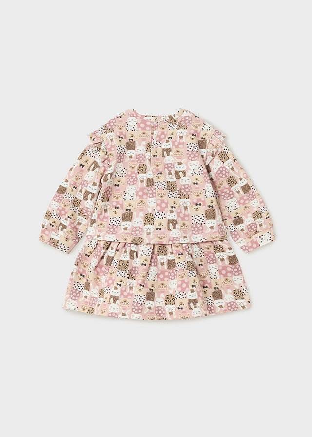 Vestito Felpa Stampa Rosato