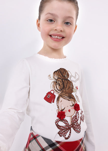 Maglietta Manica Lunga Con Serigrafia