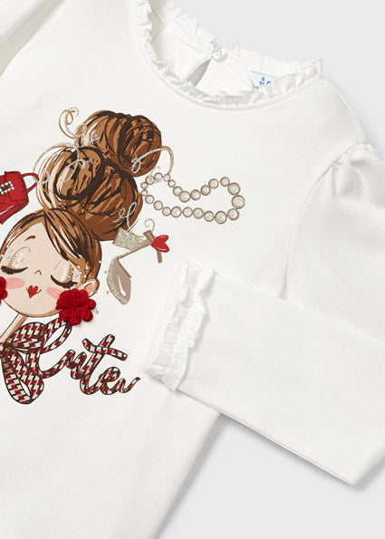 Maglietta Manica Lunga Con Serigrafia