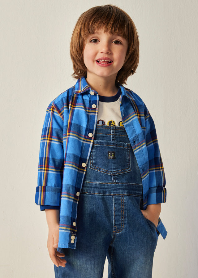 Camicia Manica Lunga Quadri Cielo