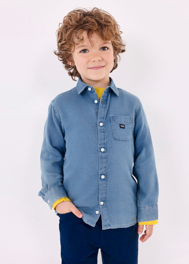 Camicia Manica Lunga Soft Denim Mezzo