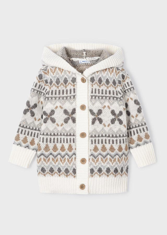 Giaccone Maglia Jaquard Beige