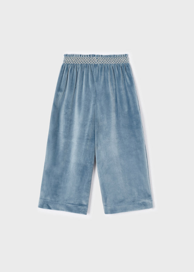 Pantalone Cropped Velluto Bluebell