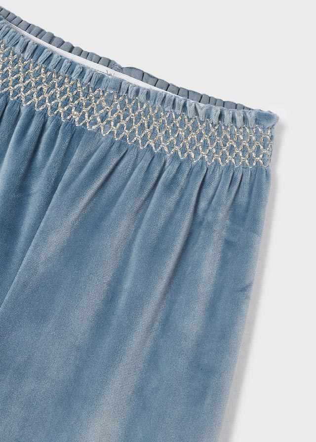 Pantalone Cropped Velluto Bluebell