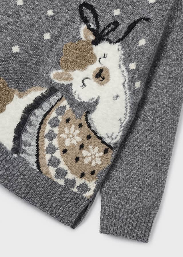Vestito Tricot con Motivi Argento