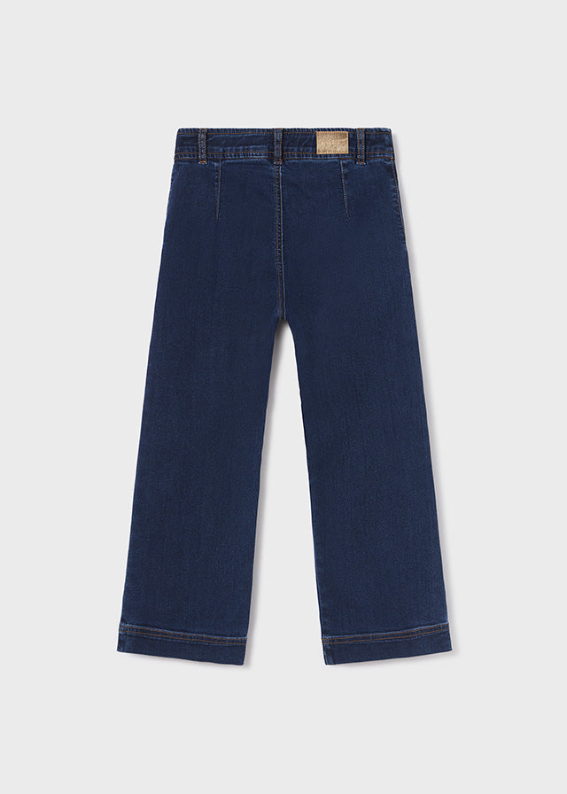 Pantalone Lungo Jeans Bottoni Scuro