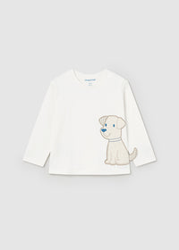 Maglietta Bianca Manica Lunga Play Dog