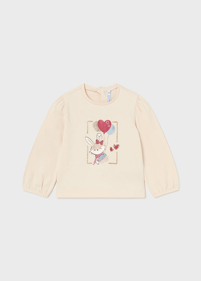 Maglietta Beige Manica Lunga Love Baloons