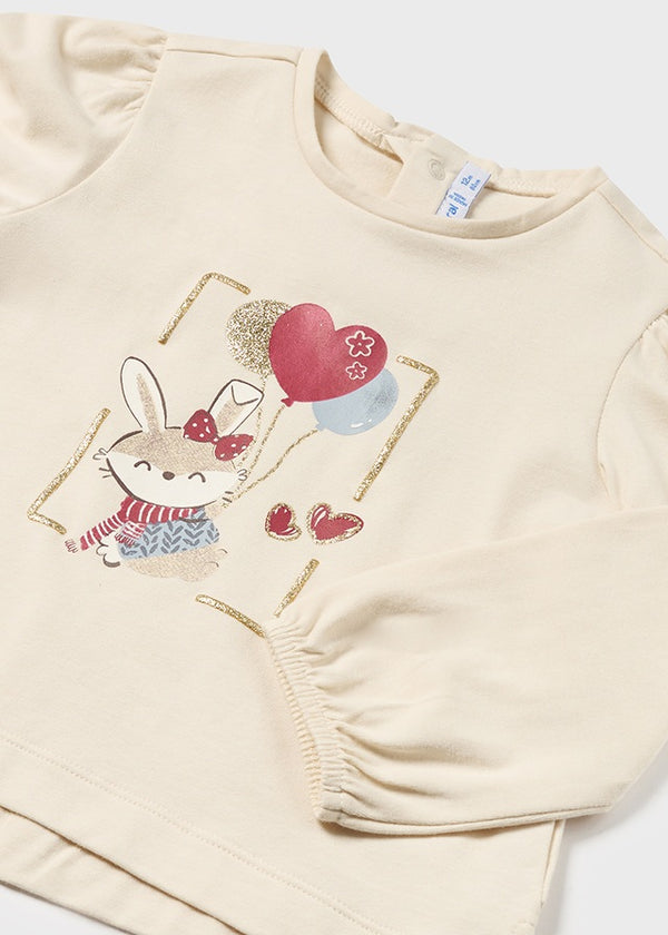 Maglietta Beige Manica Lunga Love Baloons