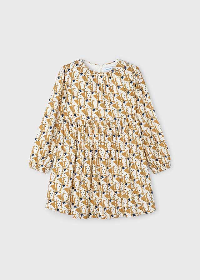Vestito Caramello Fantasia Stampato