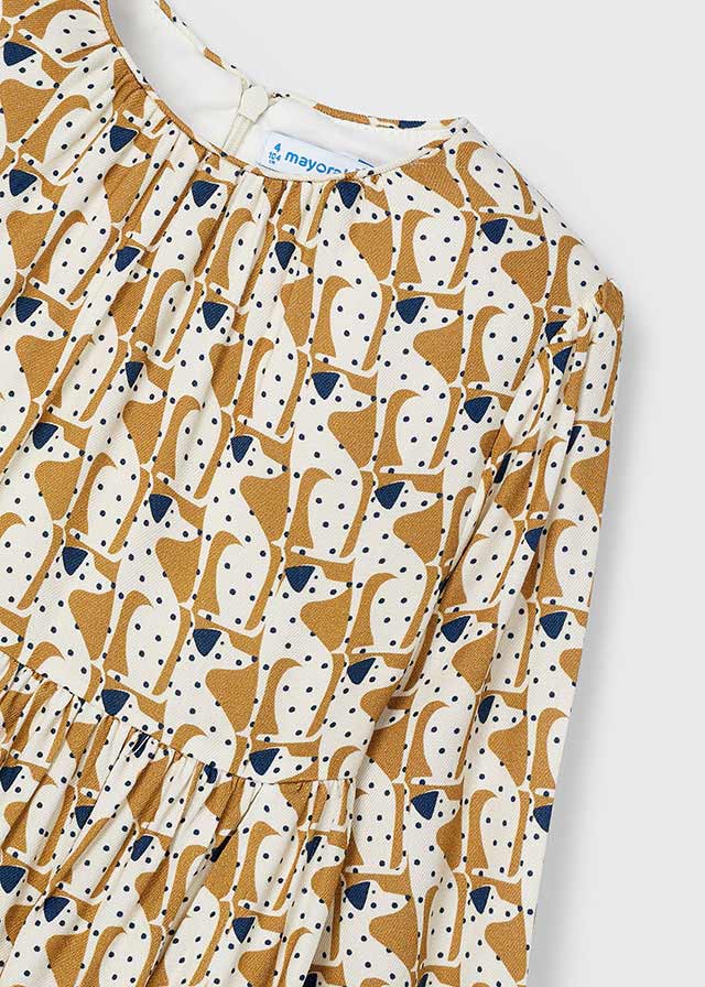 Vestito Caramello Fantasia Stampato