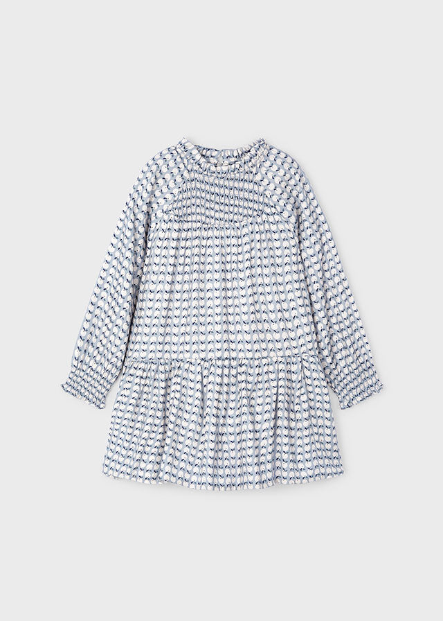 Vestito Celeste Velluto Stampato