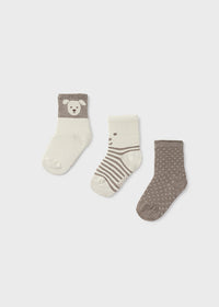 Set 3 Calzini Grigio Orsetto