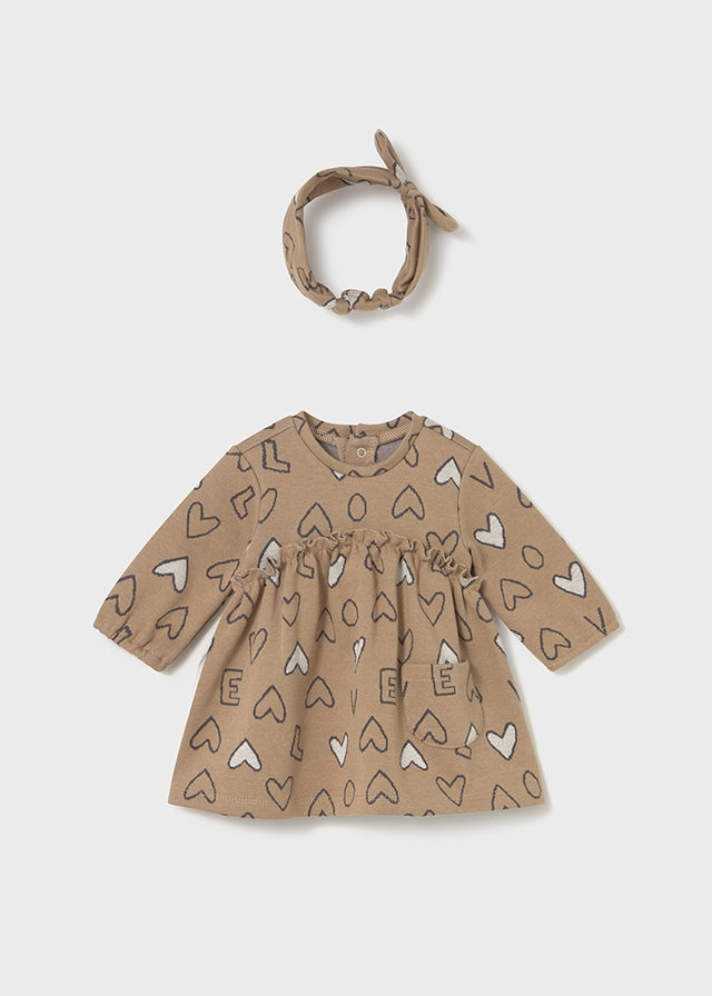 Vestito E Fascia Jacquard Arachide