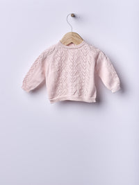Maglioncino Treccia Rosa