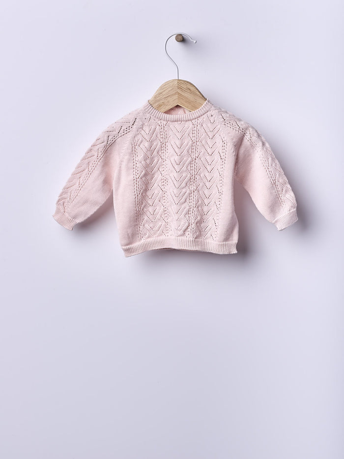 Maglioncino Treccia Rosa