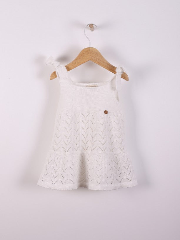 Vestito Bianco In Cotone Oranico