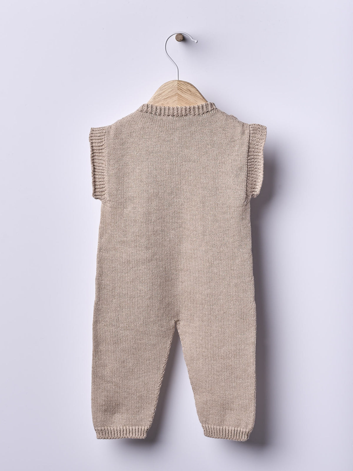 Salopette Beige In Cotone Organico
