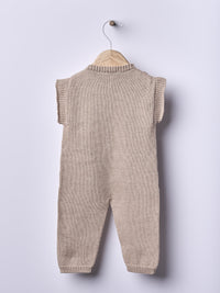 Salopette Beige In Cotone Organico