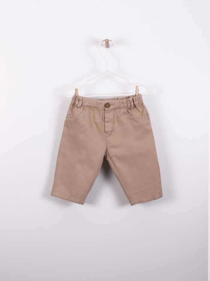 Pantalone Beige In Cotone Organico