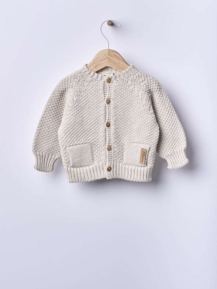 Cardigan Beige Cotone Organico