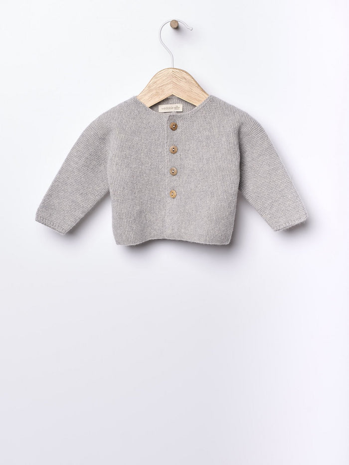 Golfinoin Lana Mezzo Aperto Grigio Chiaro