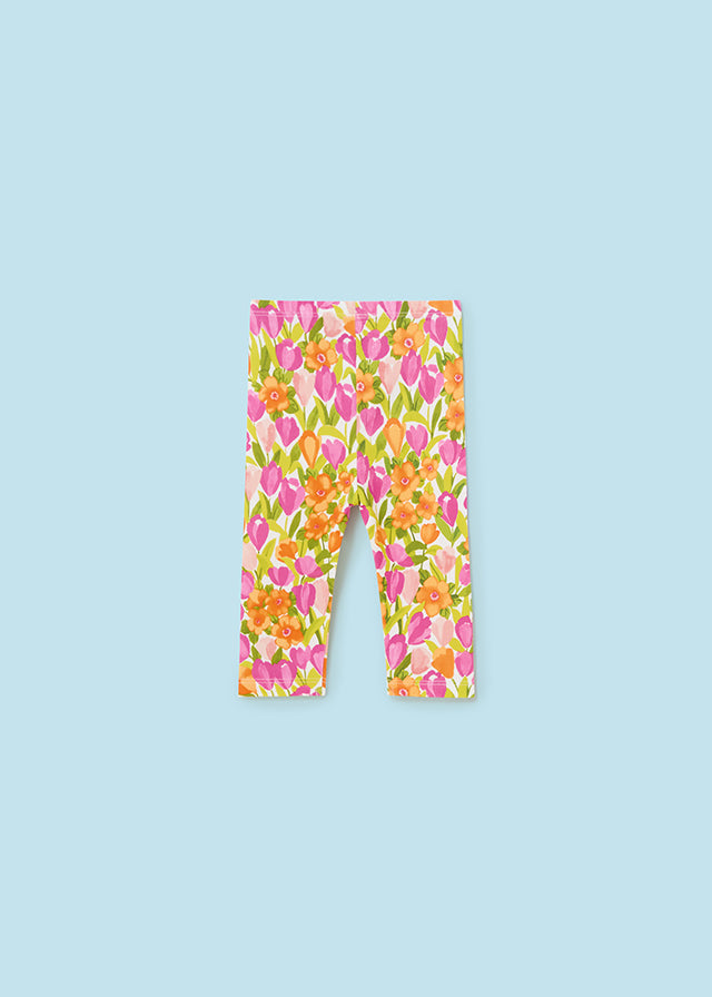 Maglietta + 2 Leggings Fucsia Fiori