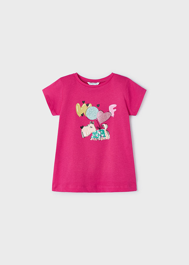 Maglietta Fucsia Dog Hearts