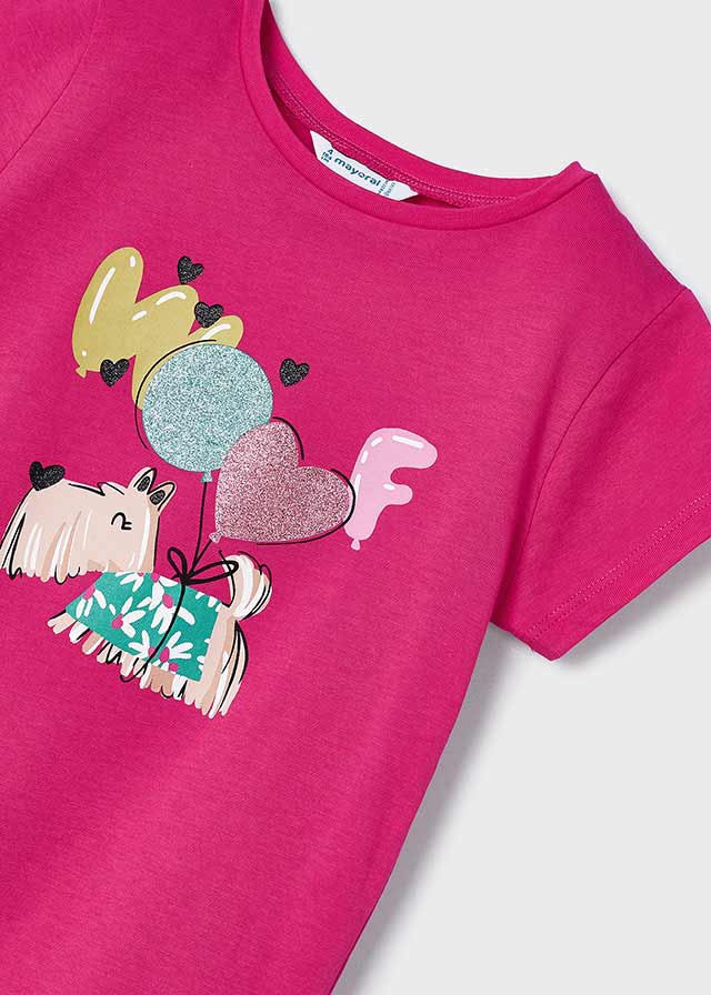 Maglietta Fucsia Dog Hearts